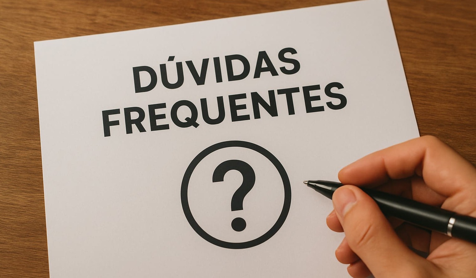[imagem de um papel sobre a mesa escrito dúvidas fuequentes]