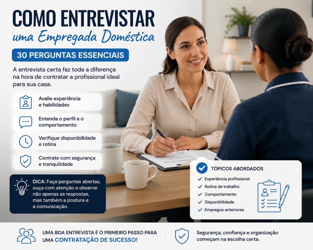 Como Fazer uma Entrevista com uma Empregada Doméstica: 30 Perguntas Essenciais